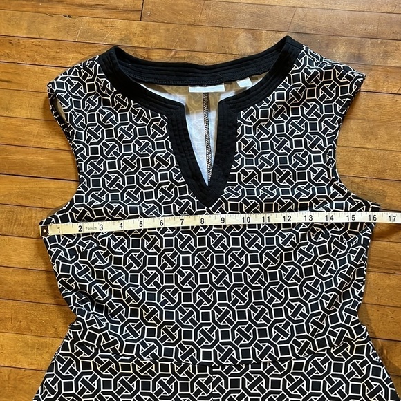 New York & Company Dress Black & White Geometric Cotton Print midi sz S - Picture 7 of 12